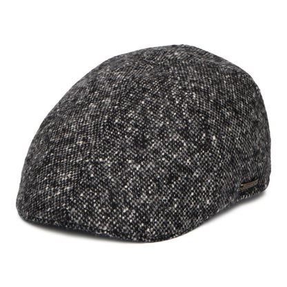 Casquette Plate Bec-de-Canard en Tweed du Donegal anthracite STETSON
