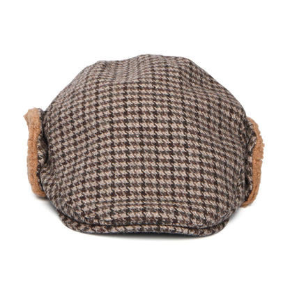 Casquette Plate Pied-de-Poule Avec Protège-Oreilles Monzonite marron foncé BARTS