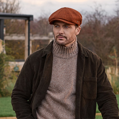 Casquette Gavroche en HARRIS TWEED Carloway rouille FAILSWORTH