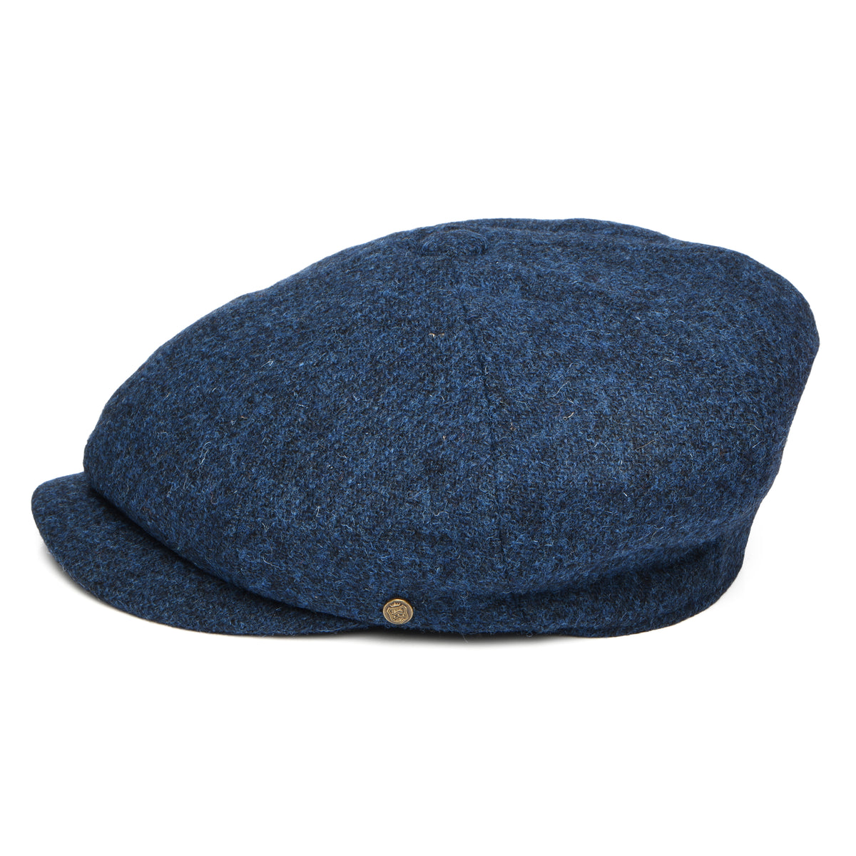 Casquette Gavroche en HARRIS TWEED Carloway bleu profond FAILSWORTH
