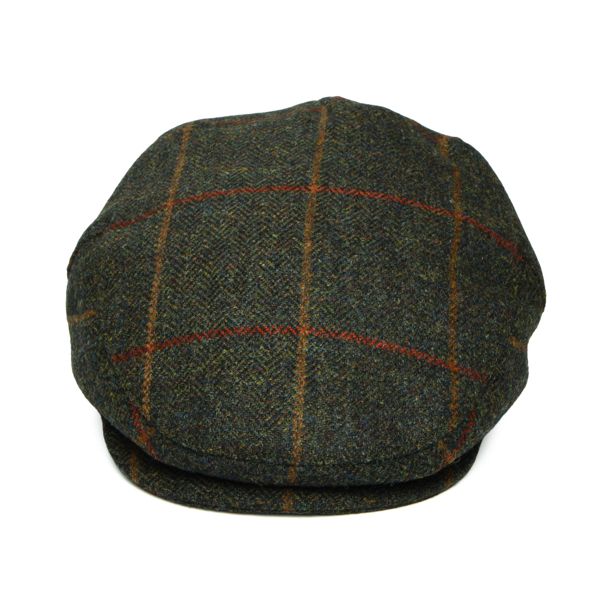 Casquette Plate Imperméable à Carreaux olive-rouge-rouille FAILSWORTH