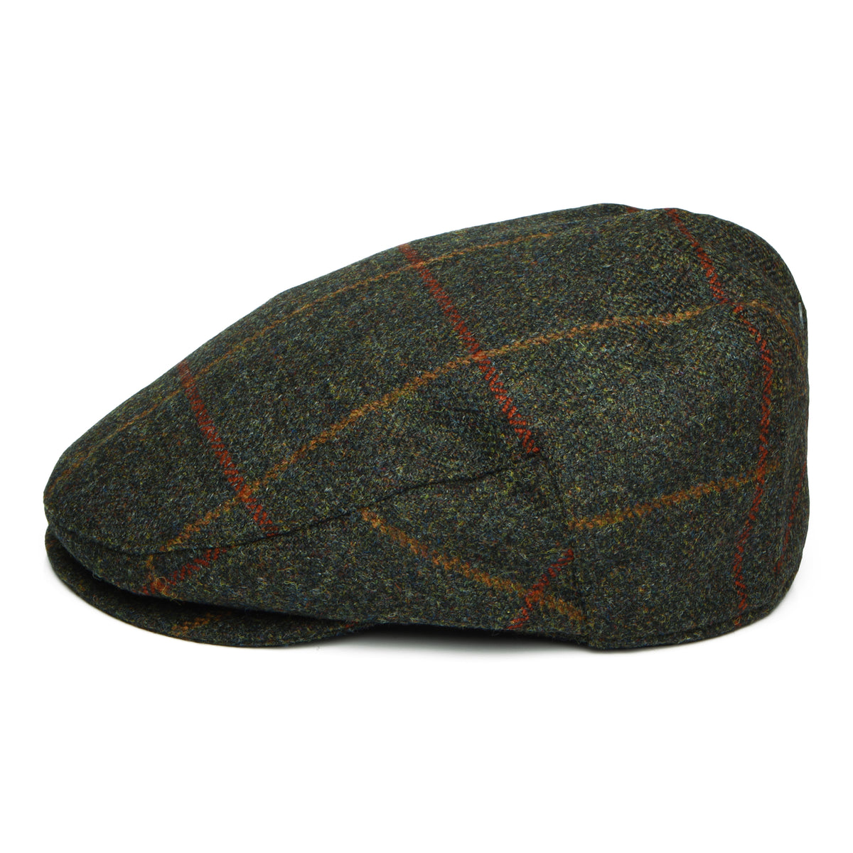 Casquette Plate Imperméable à Carreaux olive-rouge-rouille FAILSWORTH