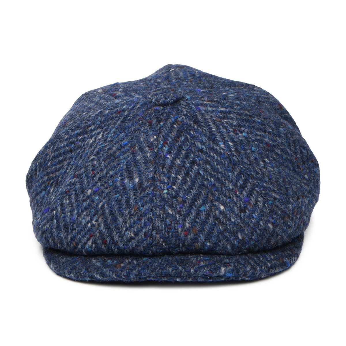 Casquette Gavroche en Tweed du Donegal à Chevrons Calotte Profonde bleu CITY SPORT