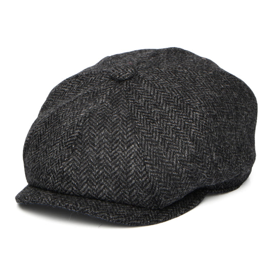 Casquette Gavroche en Laine Britannique à Chevrons Brooklyn anthracite CHRISTYS