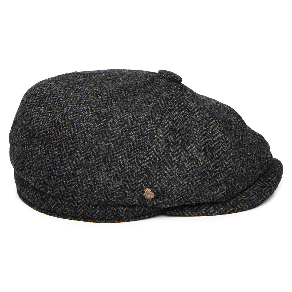 Casquette Gavroche en Laine Britannique à Chevrons Brooklyn anthracite CHRISTYS