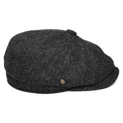 Casquette Gavroche en Laine Britannique à Chevrons Brooklyn anthracite CHRISTYS