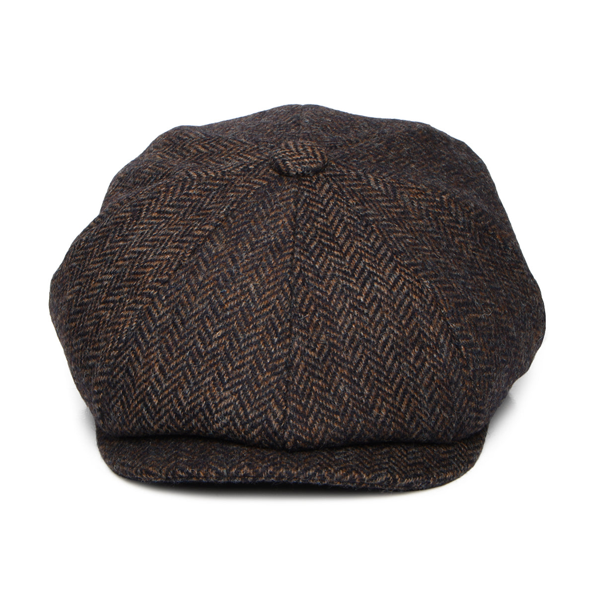 Casquette Gavroche en Laine Britannique à Chevrons Brooklyn marron CHRISTYS