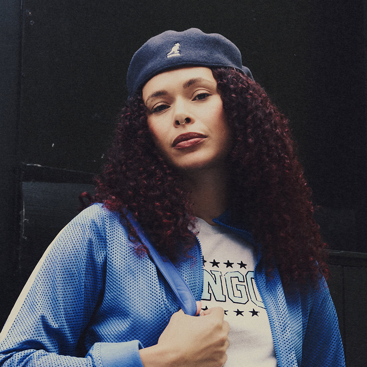 Casquette Plate en Laine 504 bleu marine KANGOL