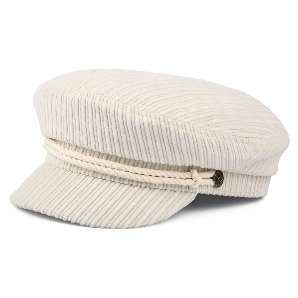 Casquette de Marin en Velours Grosses Mailles blanc cassé BRIXTON