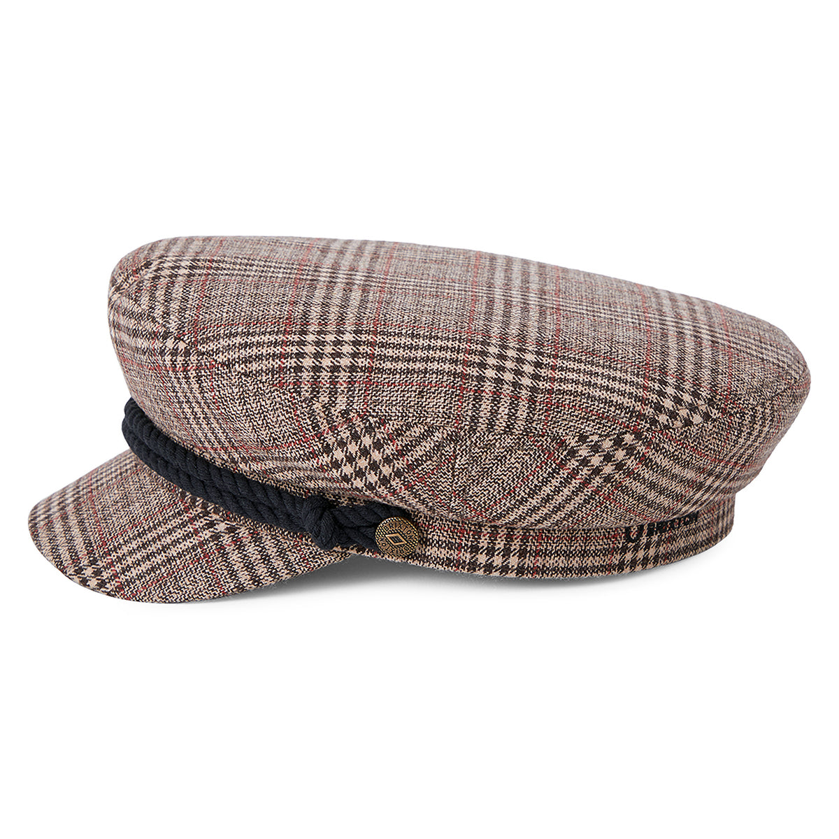 Casquette de Marin à Carreaux marron-beige sable-rouge BRIXTON