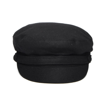 Casquette de Marin en Melton Italien Breton noir FAILSWORTH
