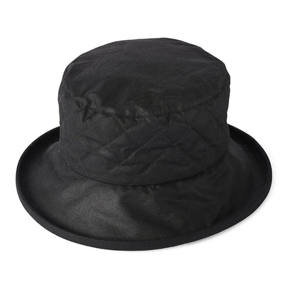 Chapeau Bob Matelassé en Coton Ciré Britannique noir FAILSWORTH