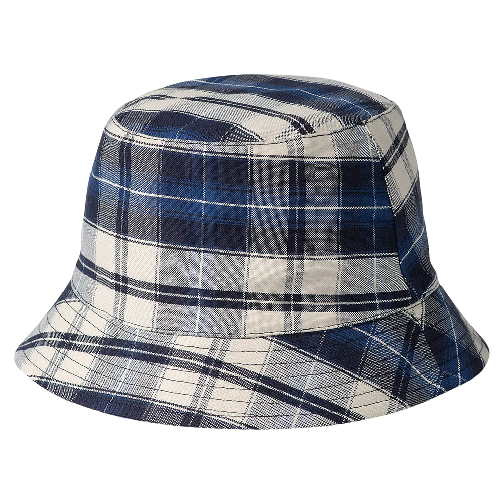 Chapeau Bob en Coton à Carreaux Tarbell bleu marine foncé-blanc CARHARTT WIP