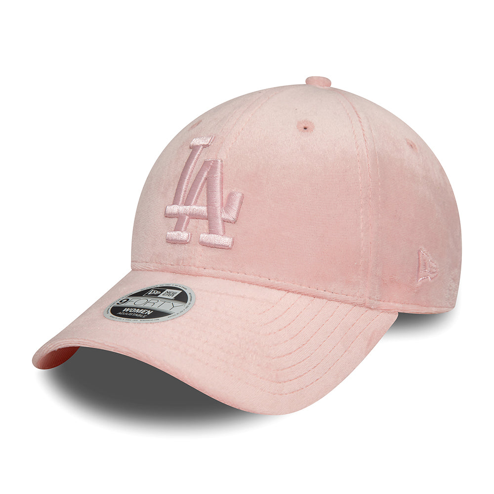 Casquette Snapback Femme 9FORTY MLB Velour L.A. Dodgers rose clair NEW ERA