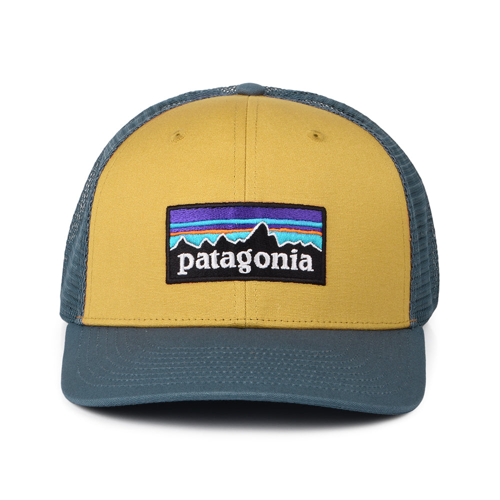 Casquette Trucker en Coton Bio P-6 Logo moutarde-bleu fumé PATAGONIA