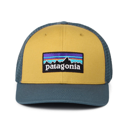 Casquette Trucker en Coton Bio P-6 Logo moutarde-bleu fumé PATAGONIA