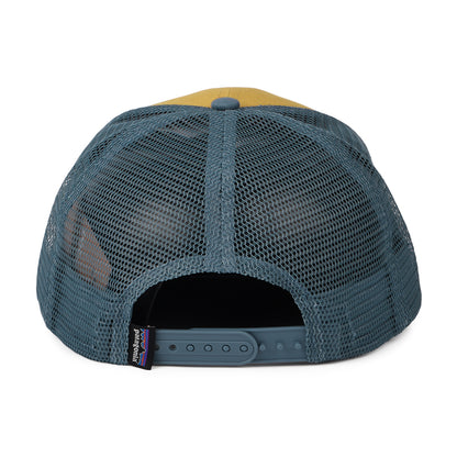 Casquette Trucker en Coton Bio P-6 Logo moutarde-bleu fumé PATAGONIA