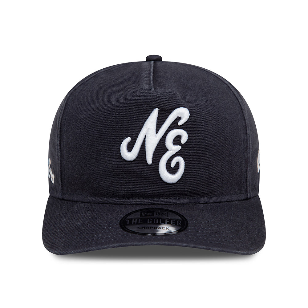 Casquette en Coton Délavé Golfer NE Pre-Curved Unstructured bleu marine-blanc NEW ERA
