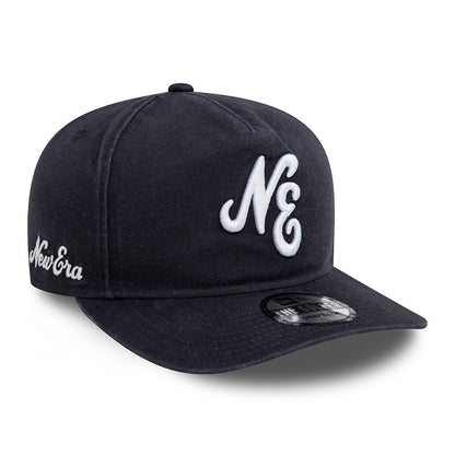 Casquette en Coton Délavé Golfer NE Pre-Curved Unstructured bleu marine-blanc NEW ERA