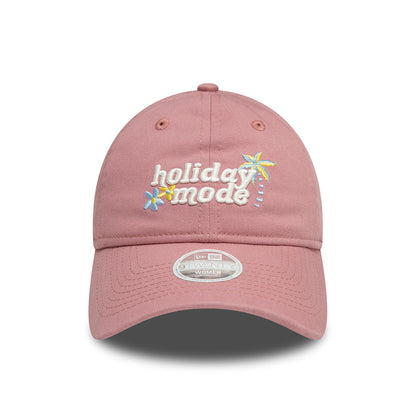 Casquette Femme 9TWENTY NE Phrase Holiday Mode en Coton Bio rose foncé NEW ERA