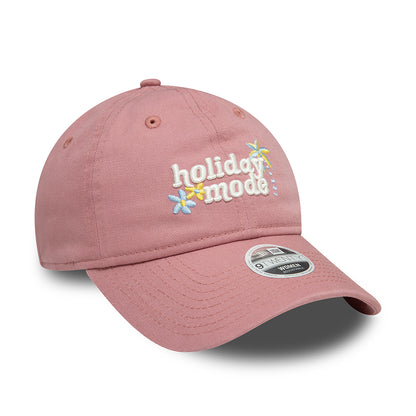 Casquette Femme 9TWENTY NE Phrase Holiday Mode en Coton Bio rose foncé NEW ERA