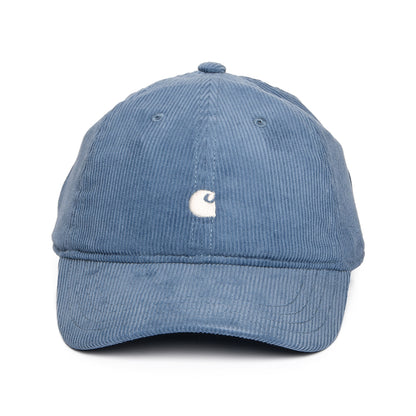 Casquette en Velours Côtelé Harlem bleu glacé-blanc CARHARTT WIP