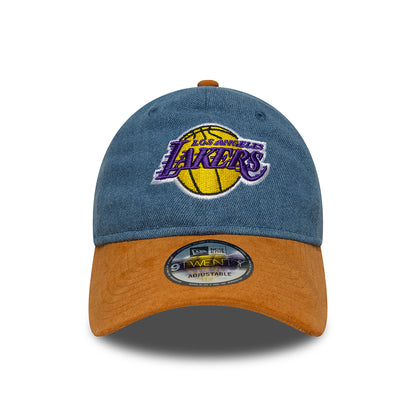 Casquette 9TWENTY NBA Denim Midi L.A. Lakers bleu-beige sable NEW ERA