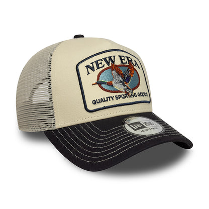 Casquette Trucker Colvert Animal Patch A-Frame crème-bleu marine NEW ERA
