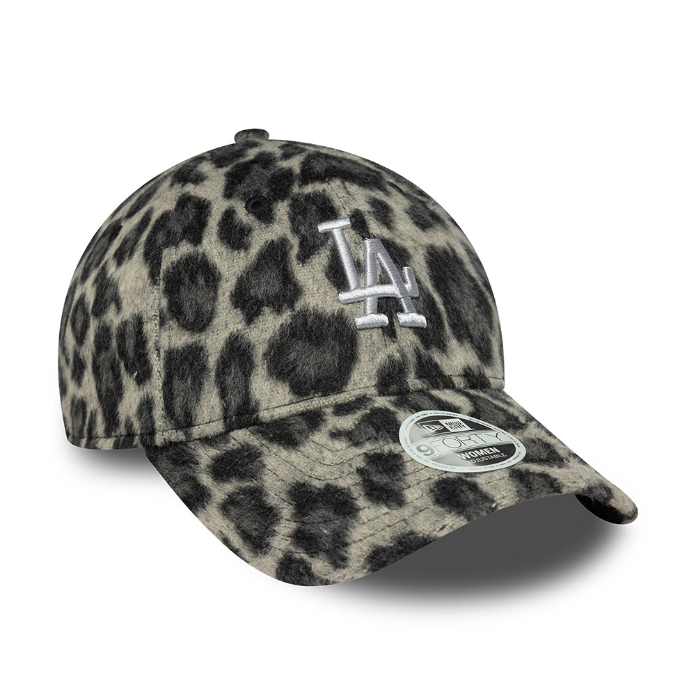 Casquette Femme 9FORTY MLB Cosy Animal L.A. Dodgers léopard gris NEW ERA