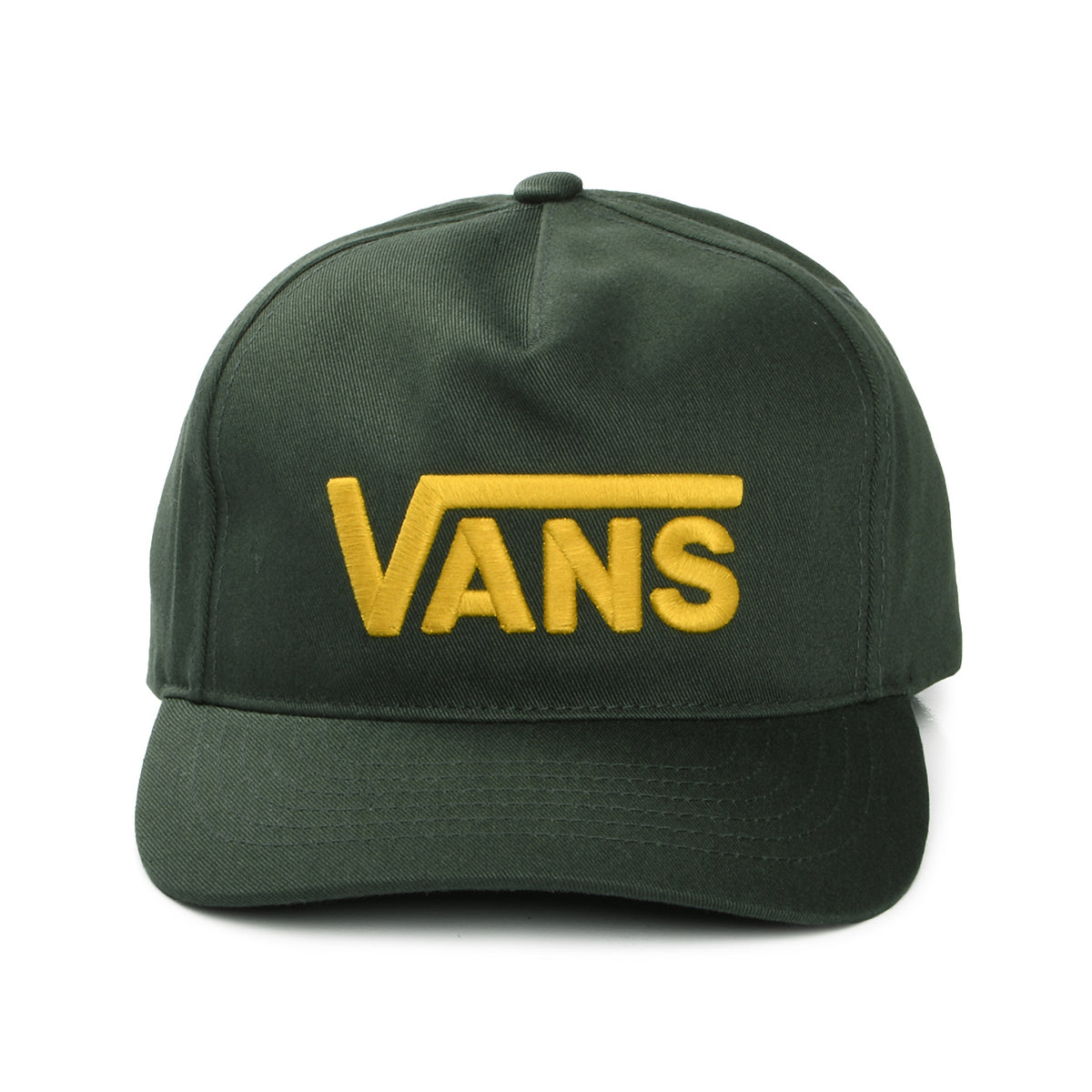 Casquette Snapback à Visière Incurvée Drop V Logo mousse foncé-jaune VANS