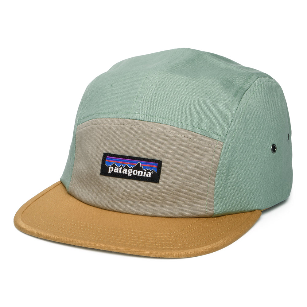 Casquette 5 Panel en Coton Bio Maclure taupe-moutarde-menthe PATAGONIA