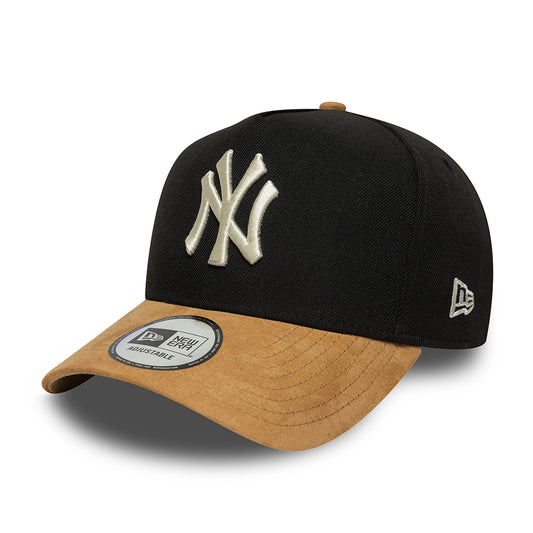 Casquette Snapback 9FORTY MLB Suede Visor A-Frame New York Yankees noir-camel NEW ERA