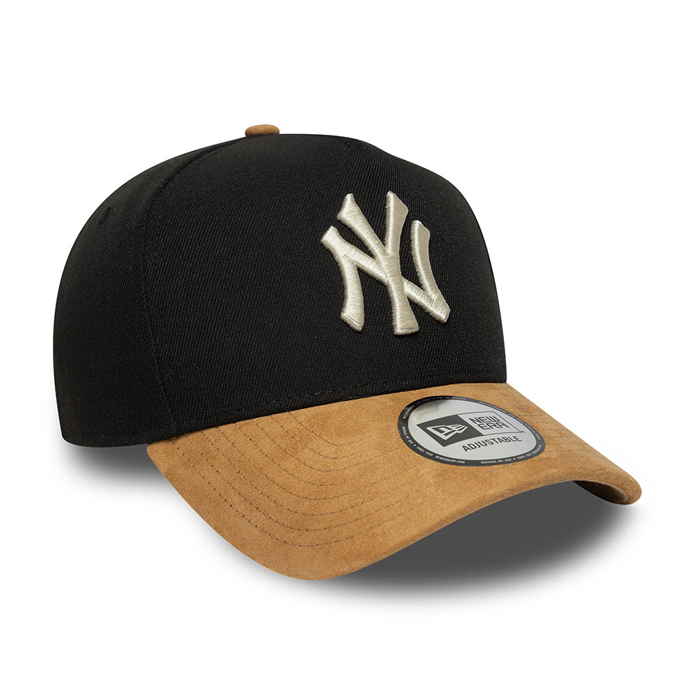 Casquette Snapback 9FORTY MLB Suede Visor A-Frame New York Yankees noir-camel NEW ERA