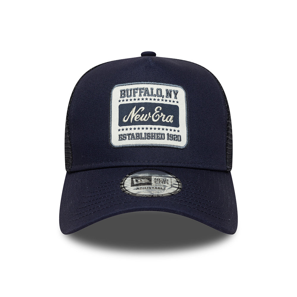Casquette Trucker A-Frame NE Patch bleu marine NEW ERA