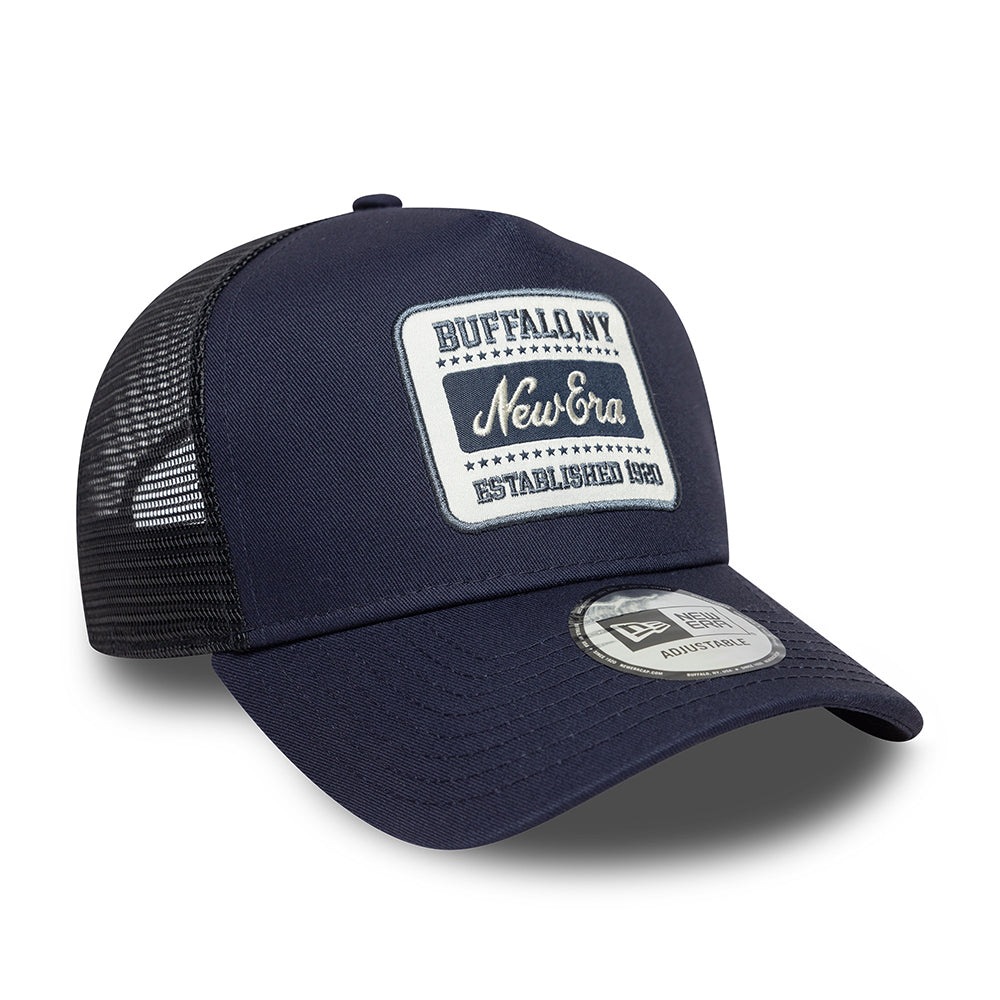 Casquette Trucker A-Frame NE Patch bleu marine NEW ERA