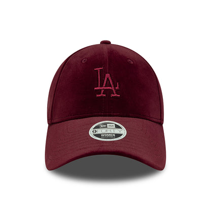 Casquette Femme 9FORTY MLB Velour Midi L.A. Dodgers bordeaux NEW ERA