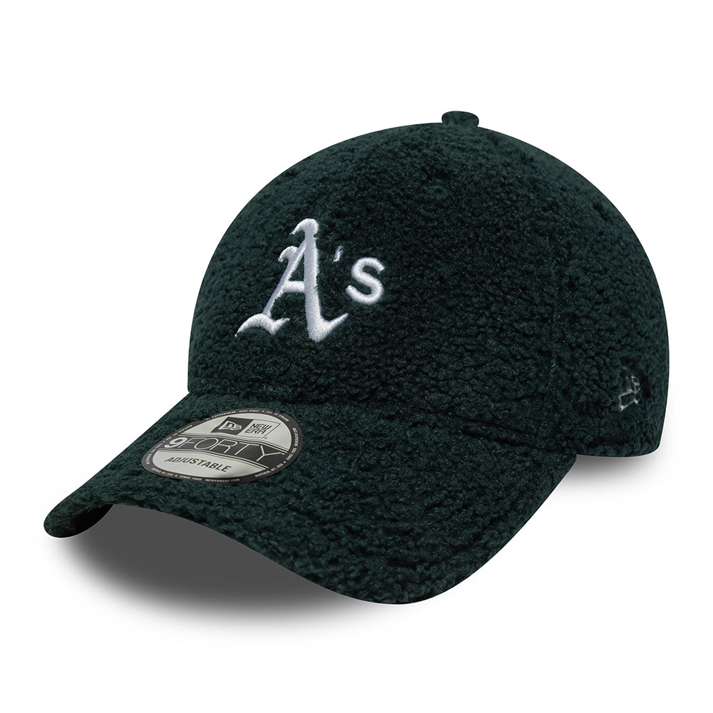 Casquette 9FORTY MLB Winter Borg Athletics vert foncé-blanc NEW ERA