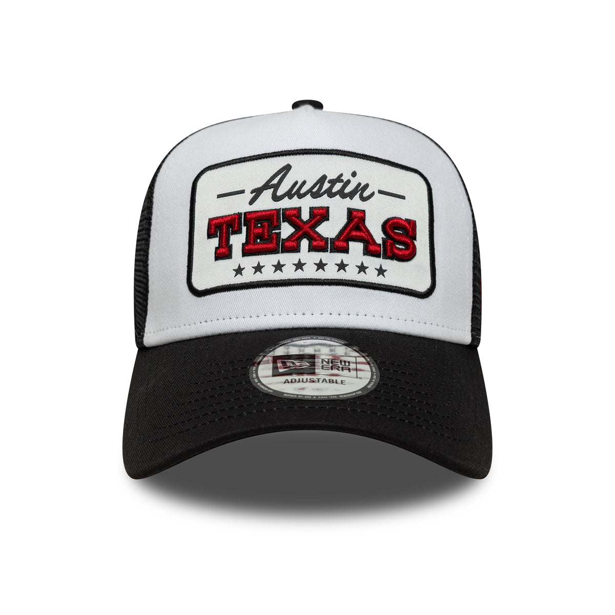 Casquette Trucker Location Patch A-Frame Austin blanc-noir NEW ERA