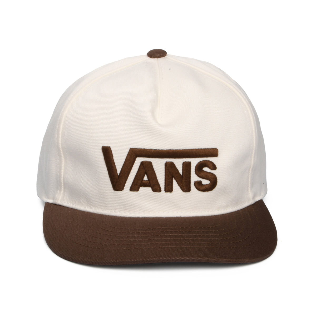 Casquette Snapback à Visière Incurvée Drop V Logo beige-marron VANS
