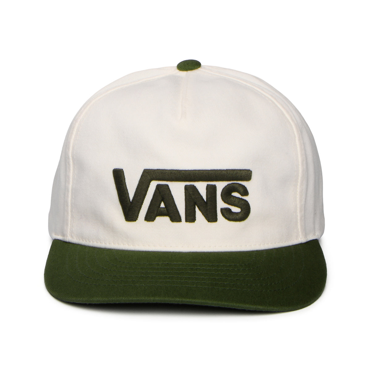 Casquette Snapback à Visière Incurvée Drop V Logo blanc cassé-mousse VANS