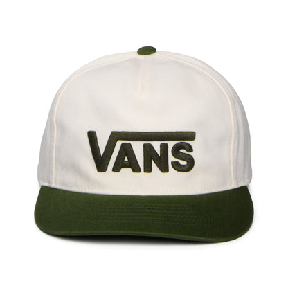 Casquette Snapback à Visière Incurvée Drop V Logo blanc cassé-mousse VANS