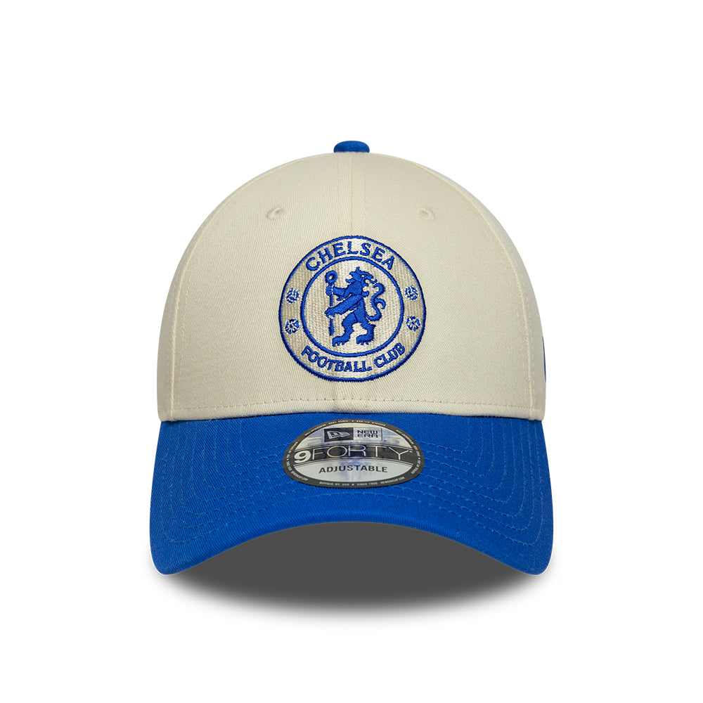 Casquette 9FORTY Chelsea FC Seasonal Contrast Lion Crest crème-bleu roi NEW ERA