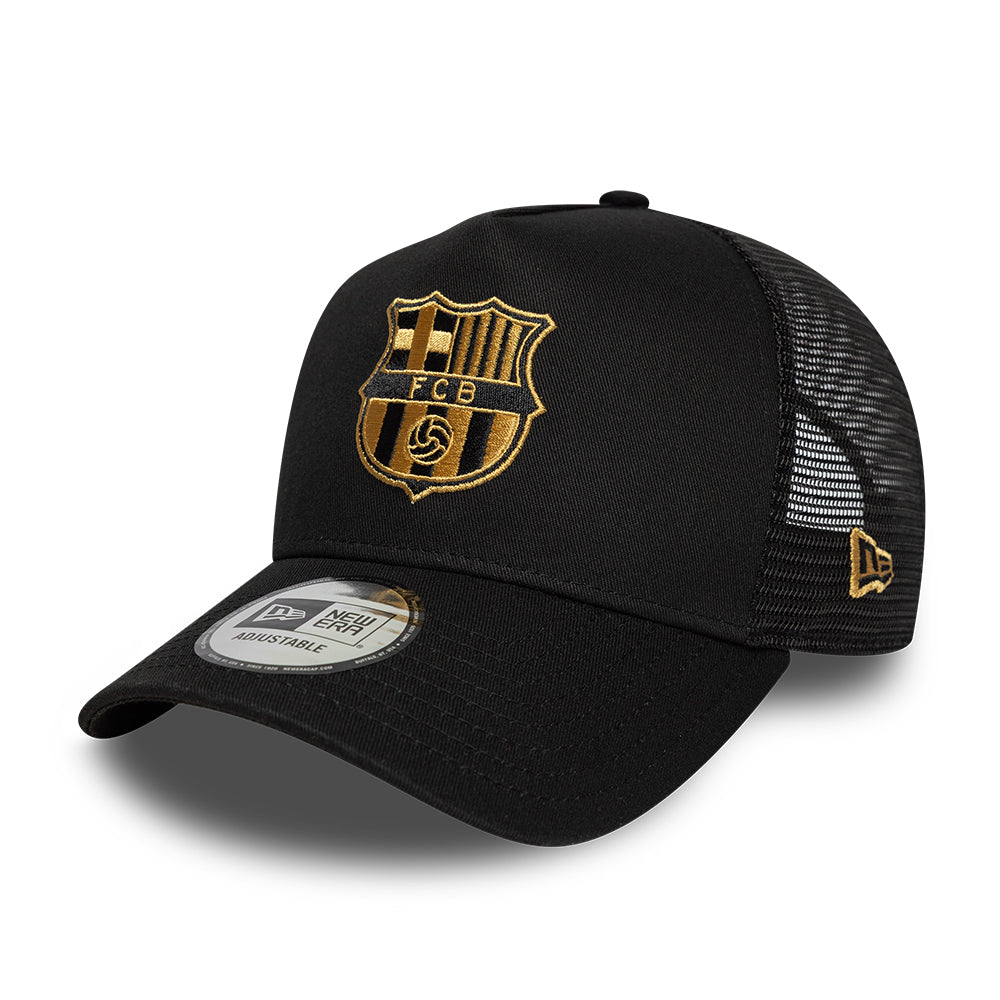 Casquette Trucker 9FORTY FC Barcelone A-Frame noir-doré NEW ERA