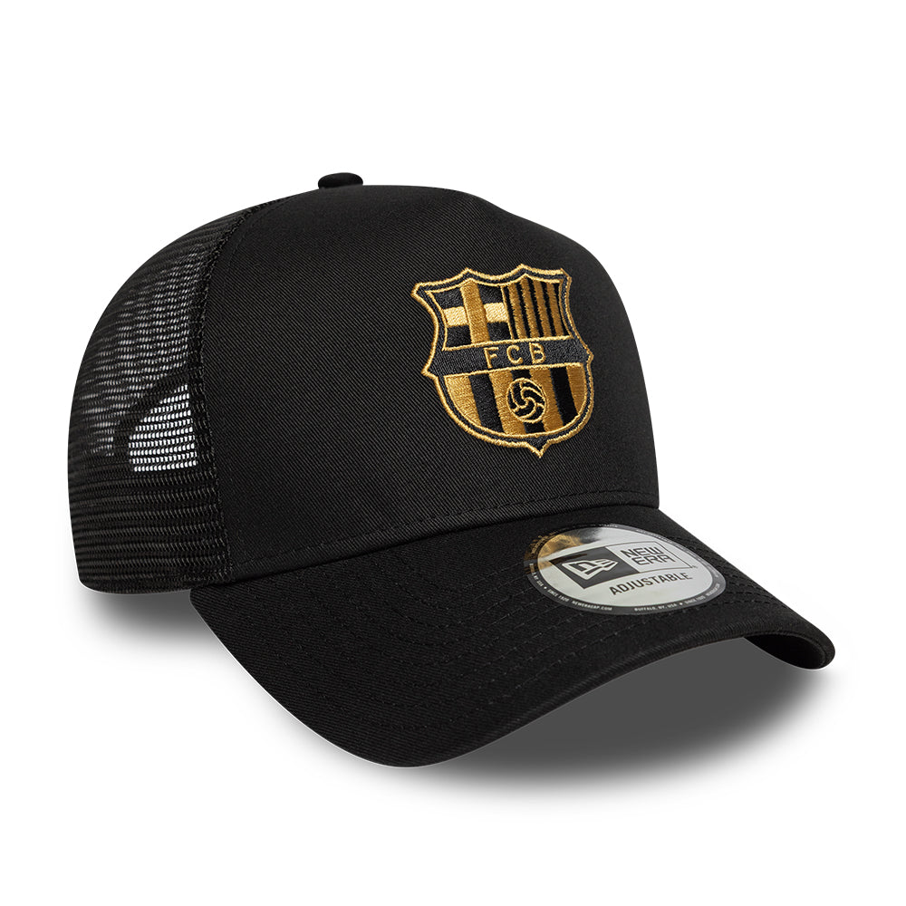 Casquette Trucker 9FORTY FC Barcelone A-Frame noir-doré NEW ERA