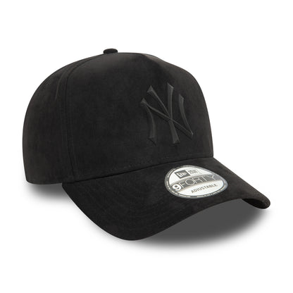 Casquette Snapback 9FORTY MLB Faux Suede A-Frame New York Yankees noir sur noir NEW ERA