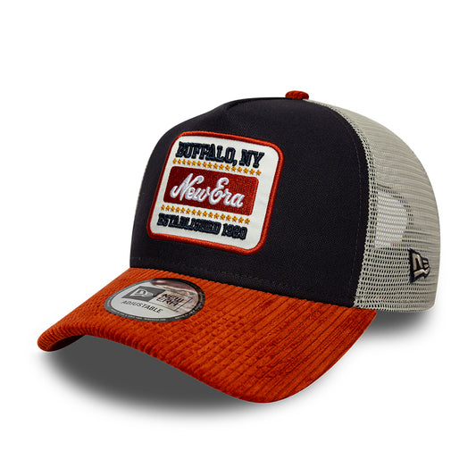 Casquette Trucker 9FORTY Patch Cord A-Frame bleu marine-flamme NEW ERA
