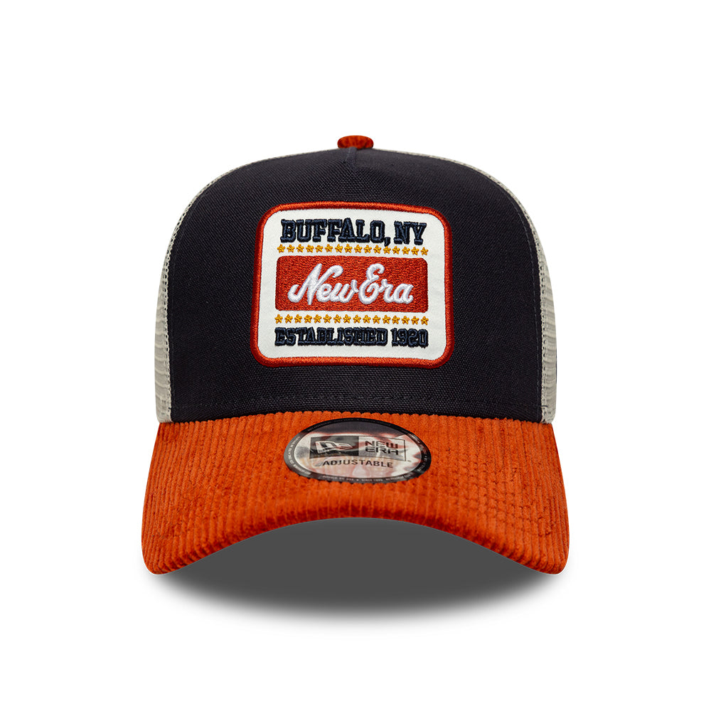 Casquette Trucker 9FORTY Patch Cord A-Frame bleu marine-flamme NEW ERA