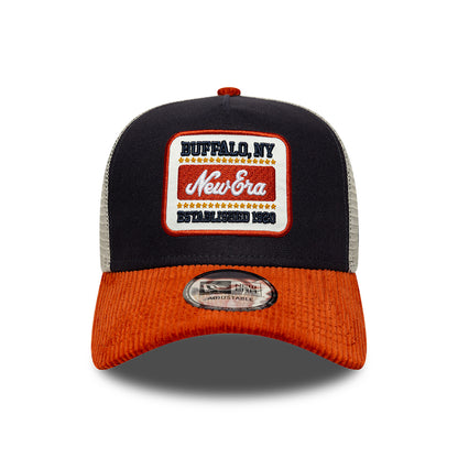 Casquette Trucker 9FORTY Patch Cord A-Frame bleu marine-flamme NEW ERA