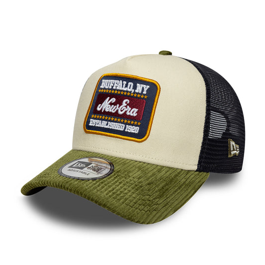 Casquette Trucker 9FORTY Patch Cord A-Frame crème-olive NEW ERA
