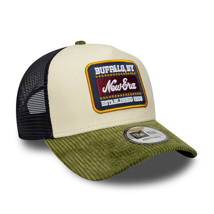 Casquette Trucker 9FORTY Patch Cord A-Frame crème-olive NEW ERA